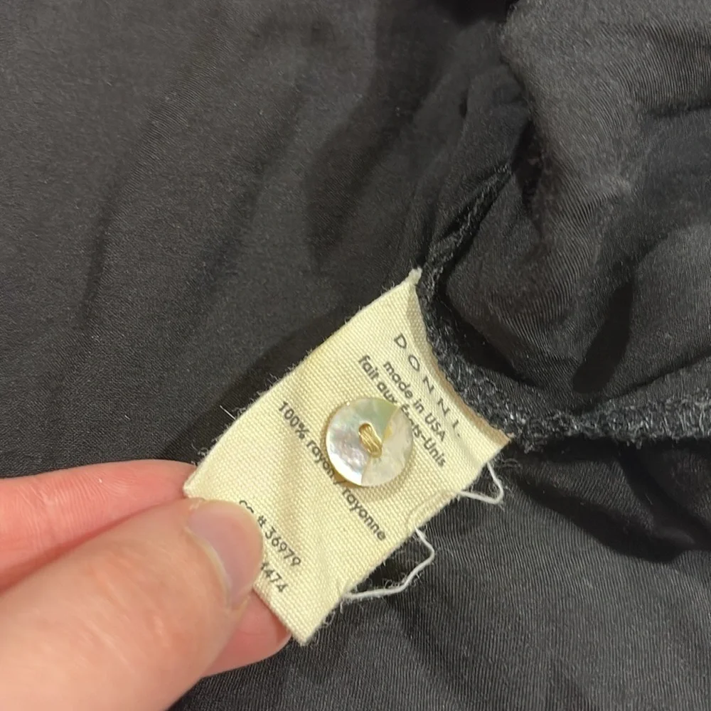 Donni silky short sleeve button front shirt jet - Picture 8 of 8